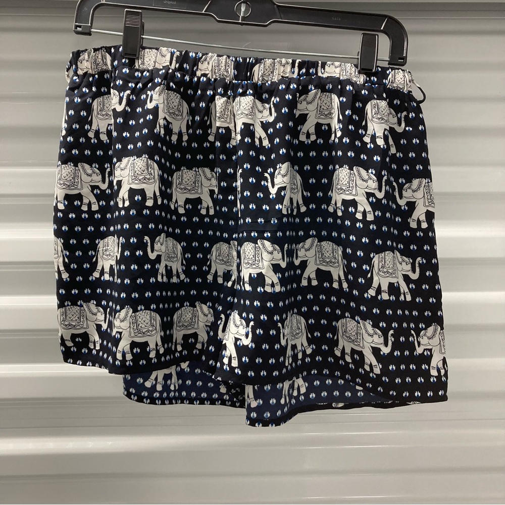 Pink Owl Navy and White Patterned Shorts